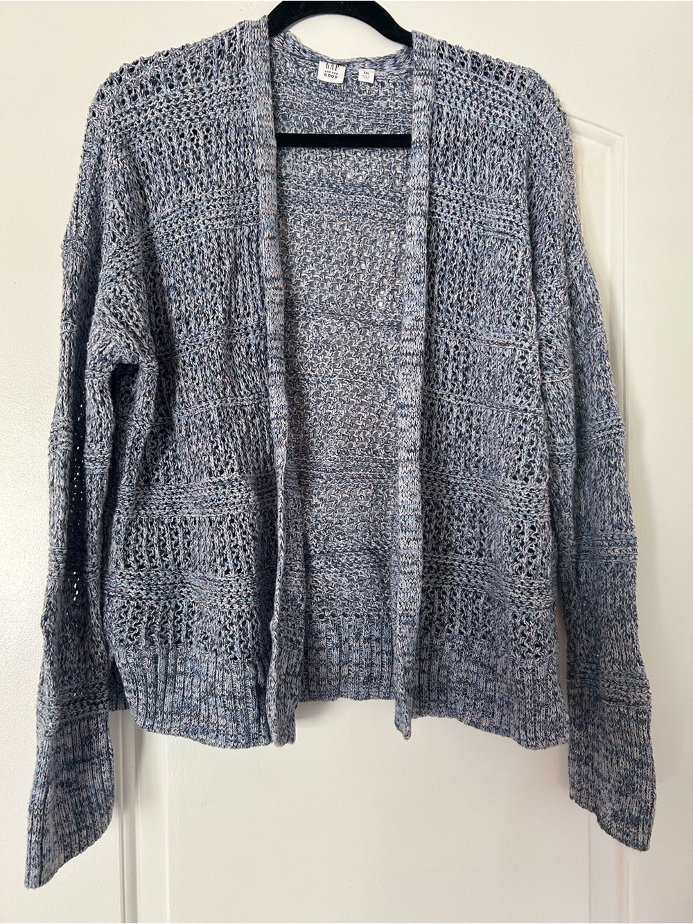 GAP Open-Front Heathered Blue Cardigan